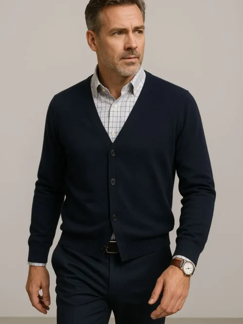 Cardigan Office Azul Marino