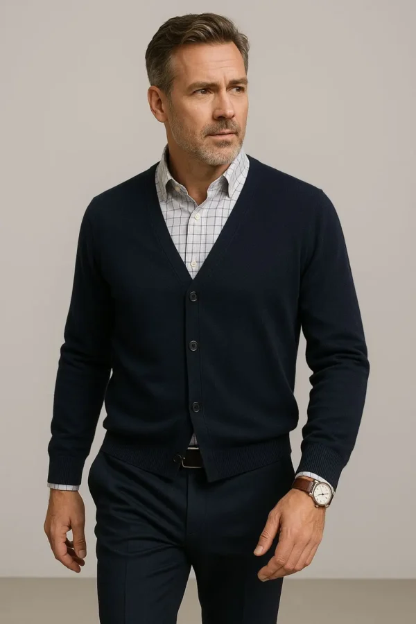 Cardigan Office Azul Marino