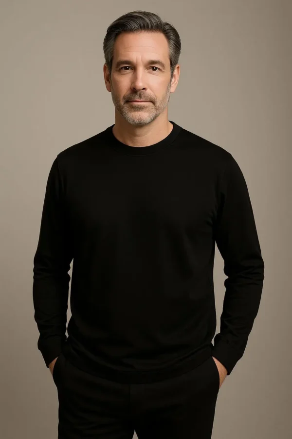 Polera Polo Pima ML Negra